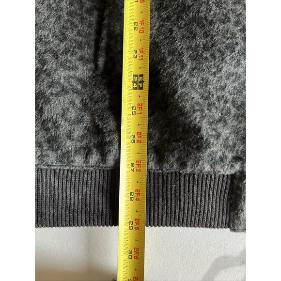 F&F Women’s Full Zip Jacket Black Gray Leopard Print Fleece Coat Size US 6 Lined - Picture 15 of 16
